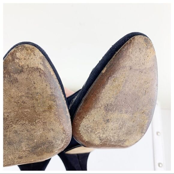 D’Rosana Vintage Deep Navy Leather Accent Suede Heels‎ Sz 8 - Picture 13 of 14